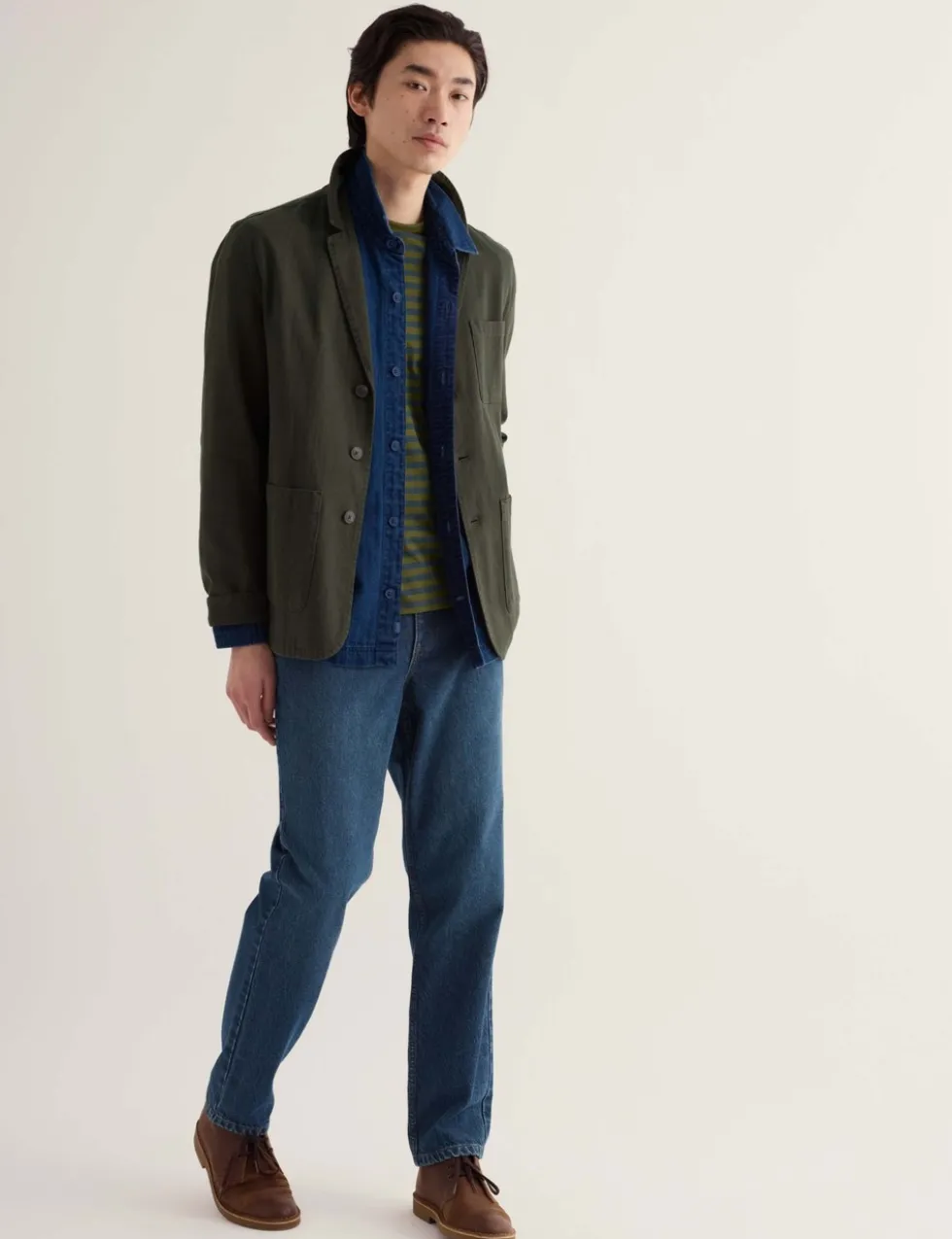 Pure Cotton Denim Tapered Fit Jeans