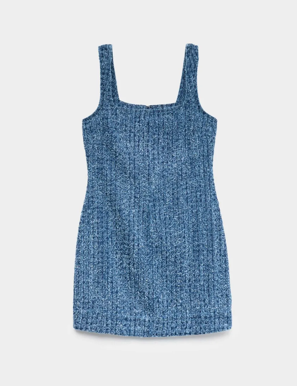 Pure Cotton Denim Tufted Mini Shift Dress