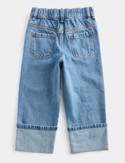 Pure Cotton Denim Turn Up Jeans (2-10 Yrs)