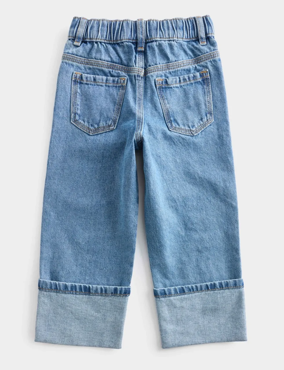Pure Cotton Denim Turn Up Jeans (2-10 Yrs)