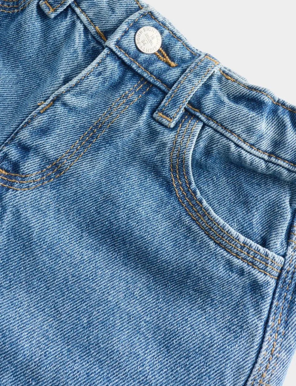 Pure Cotton Denim Turn Up Jeans (2-10 Yrs)