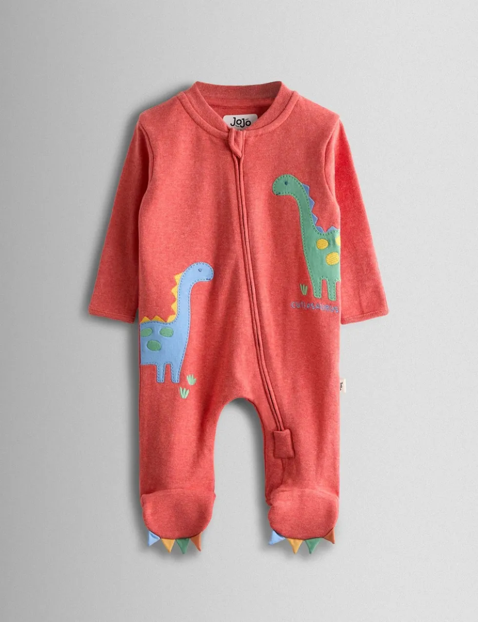 Pure Cotton Dino Applique Zip Sleepsuit (7lbs-18 Mths)