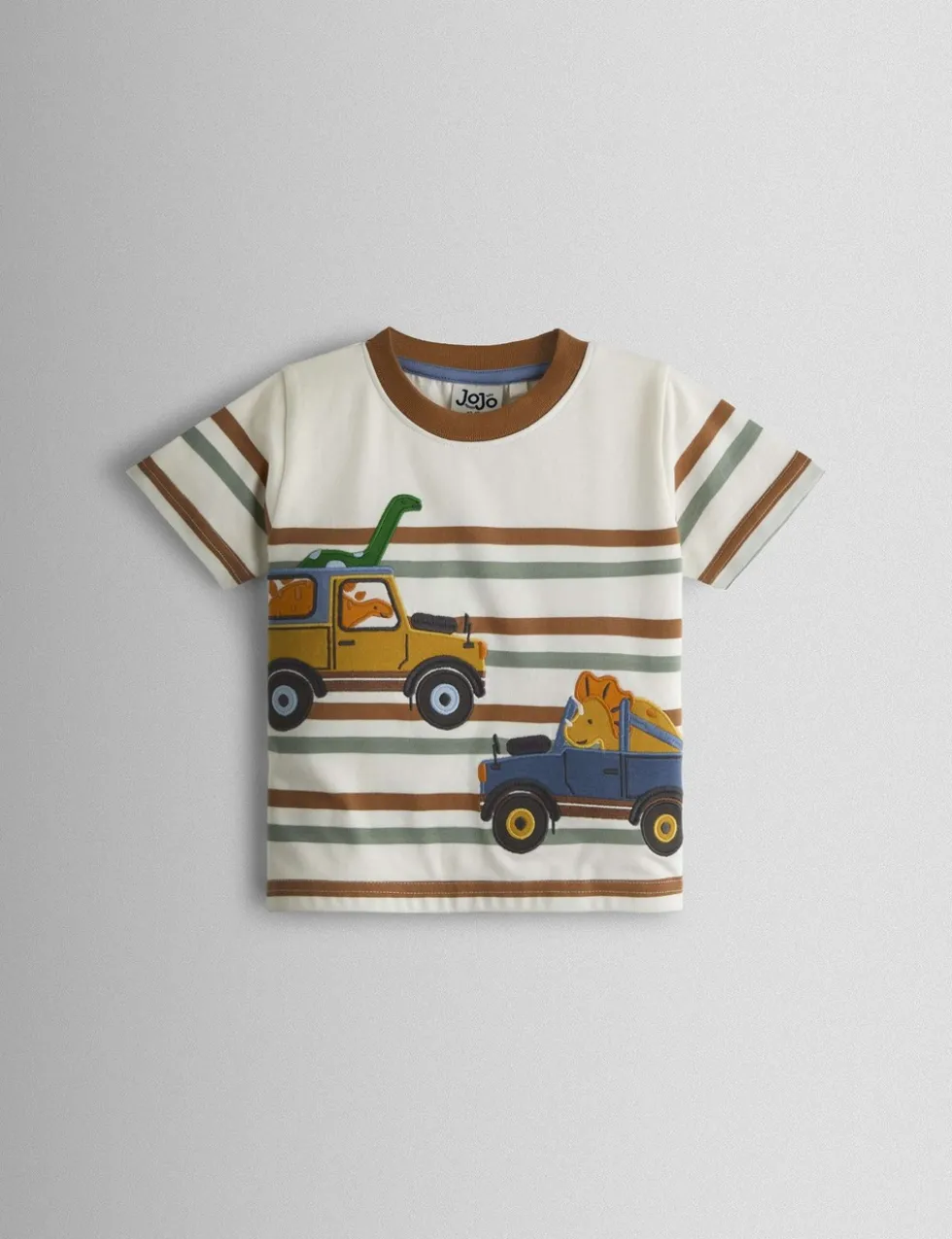 Pure Cotton Dino Truck Appliqué T-Shirt (6 Mths - 6 Yrs)
