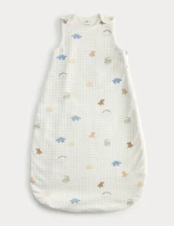 Pure Cotton Dinosaur 1.5 Tog Sleeping Bag (0-3 Yrs)