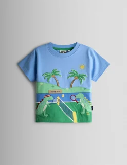 Pure Cotton Dinosaur Tennis T-Shirt (6 Months-7 Years)
