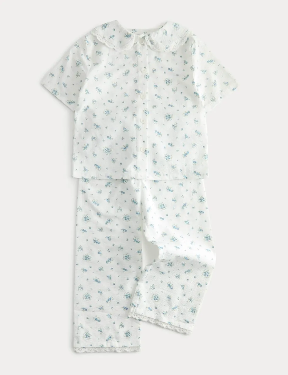 Pure Cotton Ditsy Floral Seersucker Pyjamas (1-8 Yrs)
