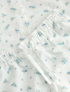 Pure Cotton Ditsy Floral Seersucker Pyjamas (1-8 Yrs)
