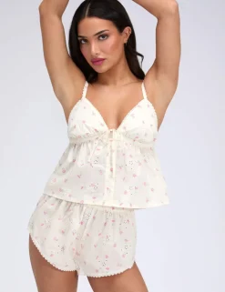Pure Cotton Ditsy Floral Cami Shortie Set