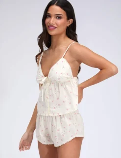 Pure Cotton Ditsy Floral Cami Shortie Set