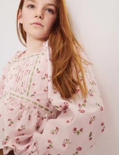 Pure Cotton Ditsy Floral Top (6-16 Yrs)