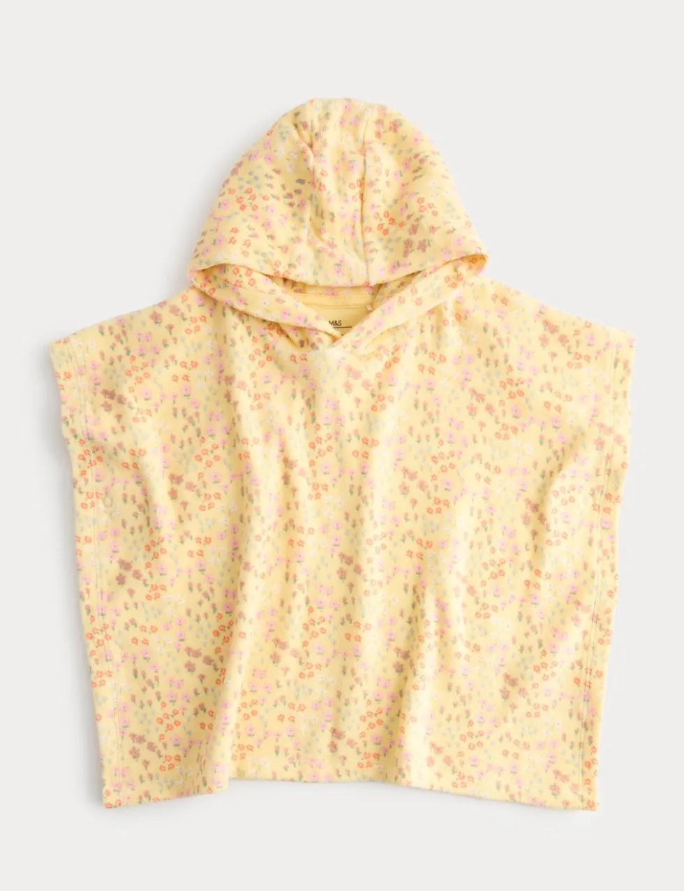 Pure Cotton Ditsy Floral Towel Poncho (0-3 Yrs)