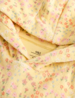 Pure Cotton Ditsy Floral Towel Poncho (0-3 Yrs)