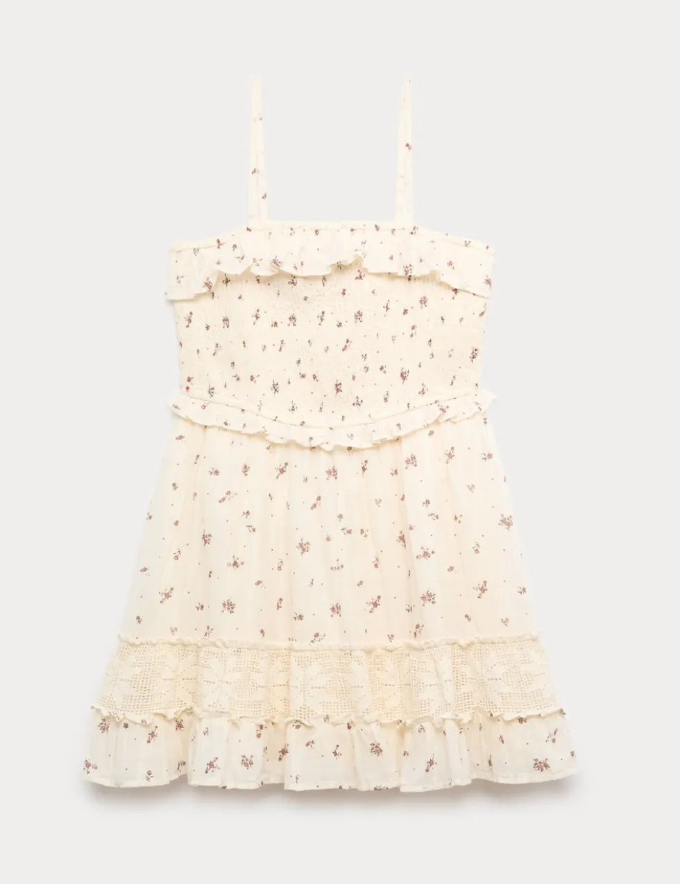 Pure Cotton Ditsy Shirred Mini Dress (6-16 Yrs)