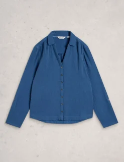 Pure Cotton Double Cloth Collared Shirt