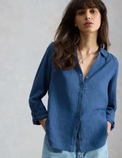 Pure Cotton Double Cloth Collared Shirt