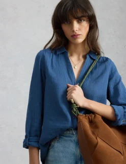Pure Cotton Double Cloth Collared Shirt