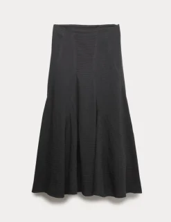 Pure Cotton Double Cloth Midaxi A-Line Skirt