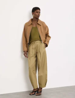 Pure Cotton Drawstring Barrel Trousers