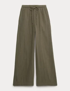Pure Cotton Drawstring Beach Trousers