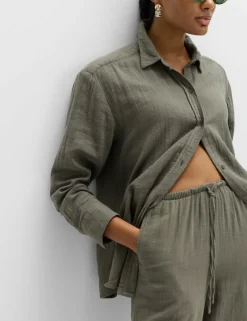 Pure Cotton Drawstring Beach Trousers