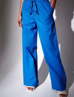 Pure Cotton Drawstring Wide Leg Trousers