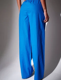 Pure Cotton Drawstring Wide Leg Trousers