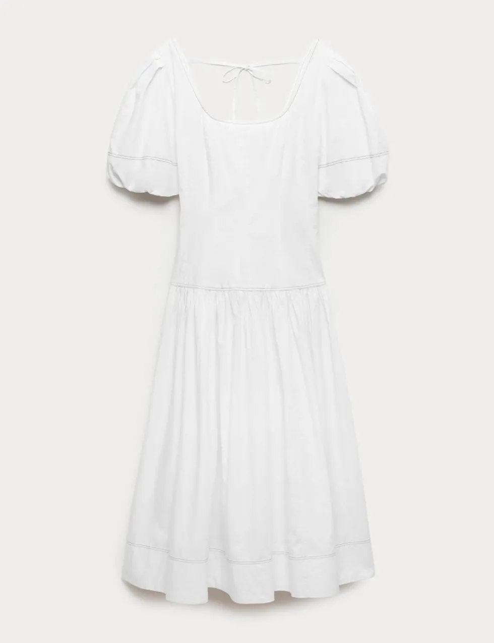 Pure Cotton Drop Waist Midi Waisted Dress