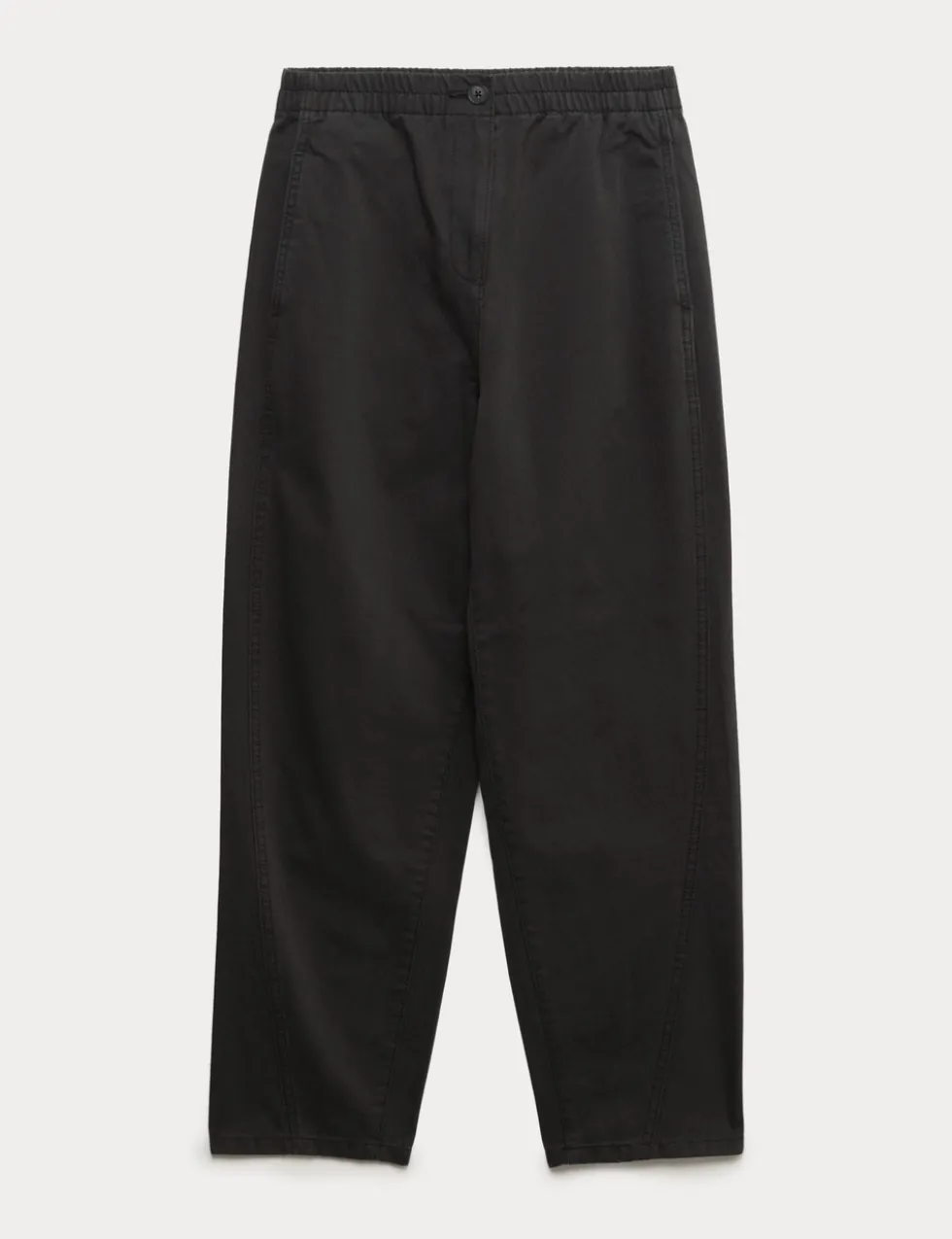 Pure Cotton Elasticated Waist Carrot Leg Trousers