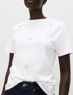 Pure Cotton Embellished T-Shirt