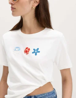 Pure Cotton Embellished T-Shirt