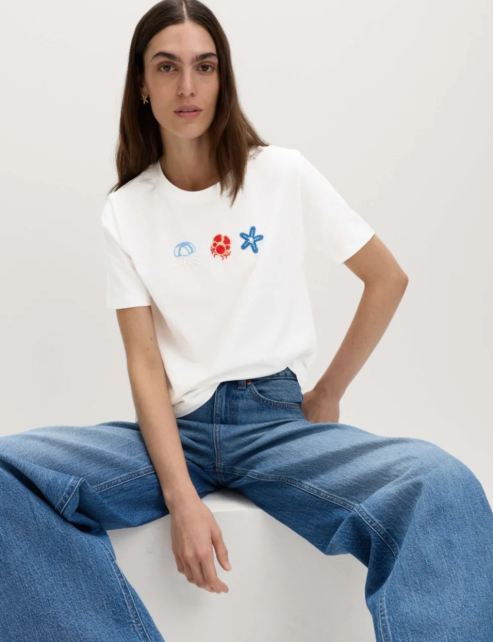 Pure Cotton Embellished T-Shirt