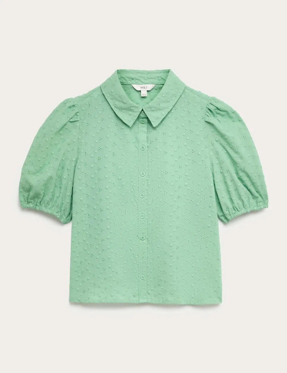 Pure Cotton Embroidered Button Through Shirt