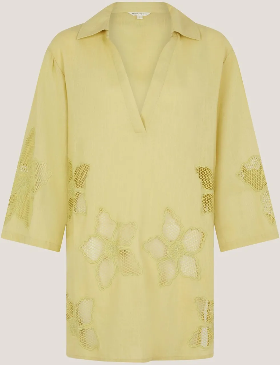Pure Cotton Embroidered Beach Cover Up Shirt