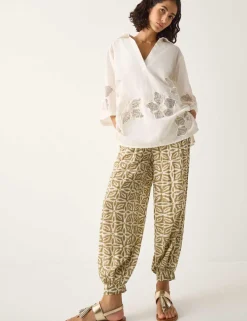 Pure Cotton Embroidered Beach Cover Up Shirt