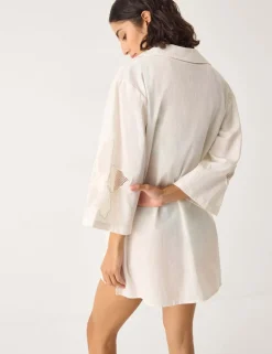 Pure Cotton Embroidered Beach Cover Up Shirt