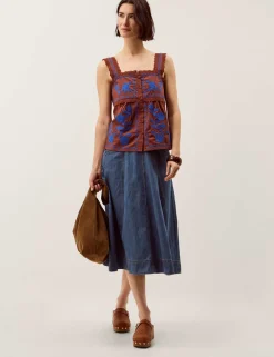 Pure Cotton Embroidered Broderie Lace Blouse