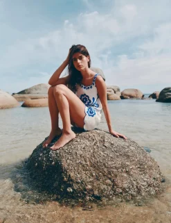 Pure Cotton Embroidered Beach Shorts