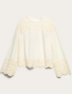 Pure Cotton Embroidered Cutwork Top