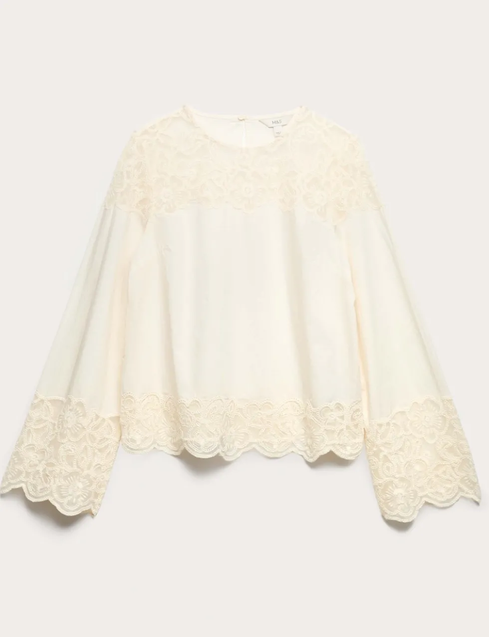 Pure Cotton Embroidered Cutwork Top
