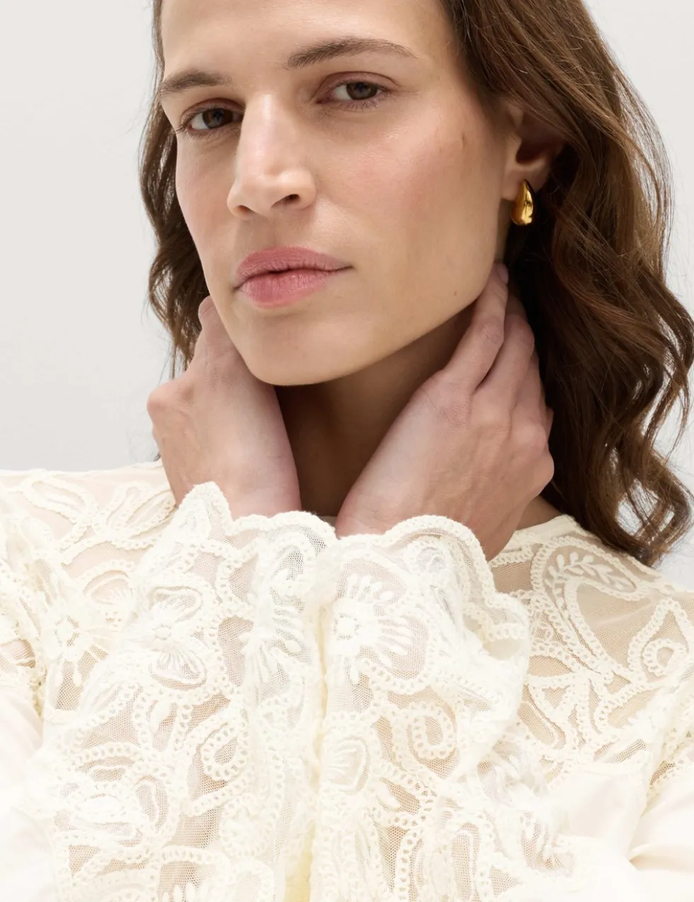 Pure Cotton Embroidered Cutwork Top