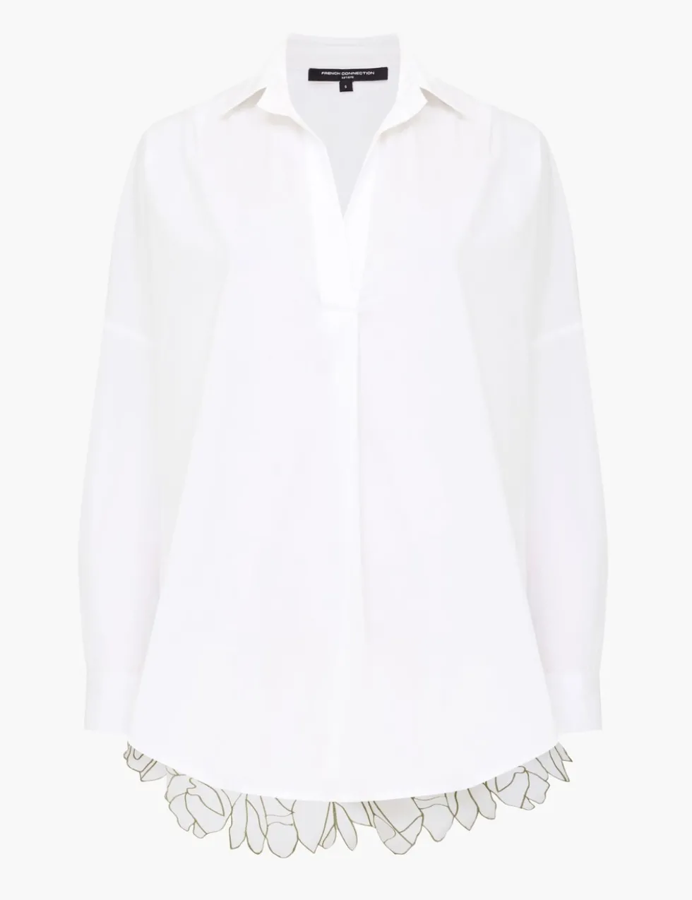 Pure Cotton Embroidered Cut Out Back Shirt