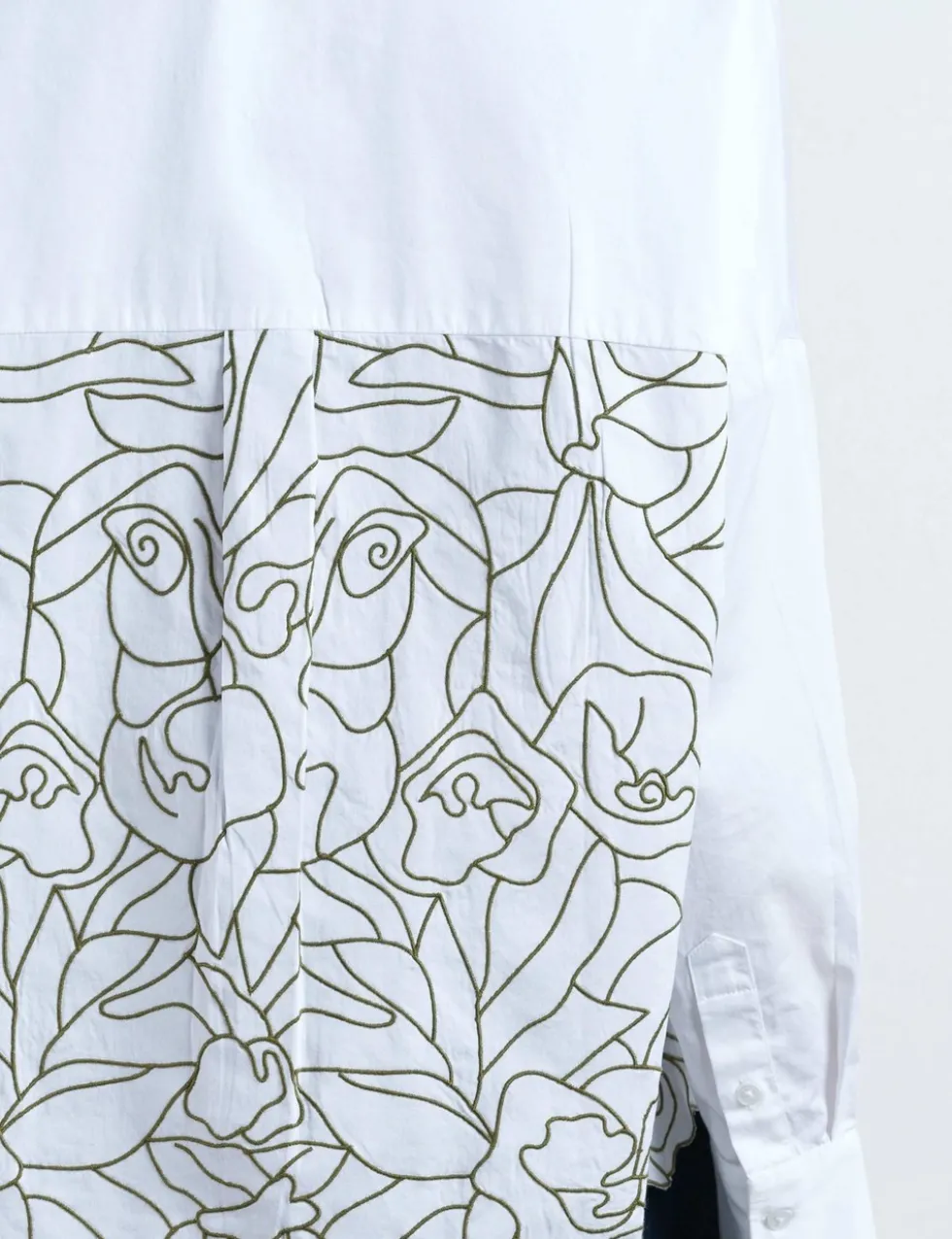 Pure Cotton Embroidered Cut Out Back Shirt