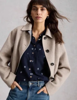 Pure Cotton Embroidered Collared Shirt