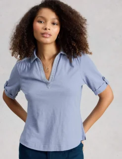 Pure Cotton Embroidered Collared Shirt