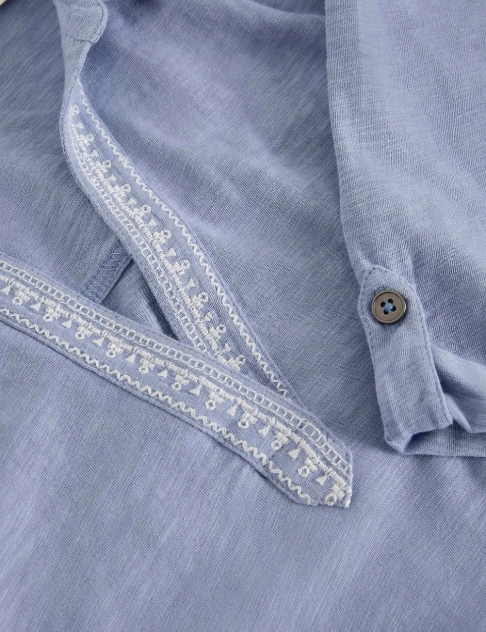 Pure Cotton Embroidered Collared Shirt