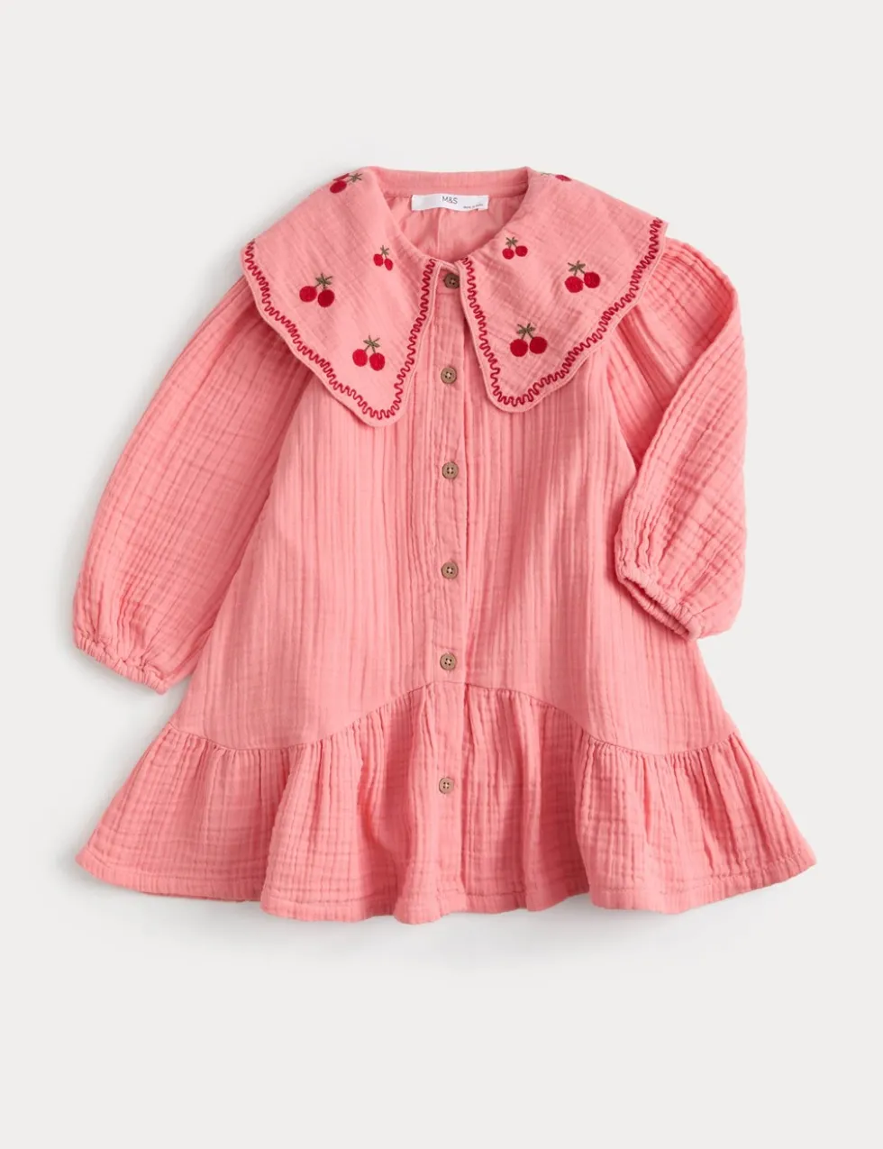 Pure Cotton Embroidered Collar Dress (1-8 Yrs)