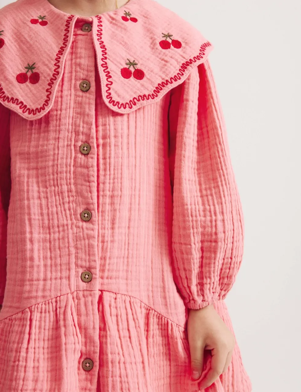Pure Cotton Embroidered Collar Dress (1-8 Yrs)