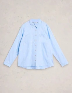 Pure Cotton Embroidered Collared Shirt