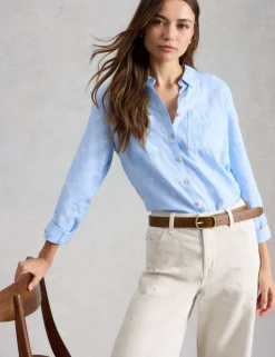 Pure Cotton Embroidered Collared Shirt
