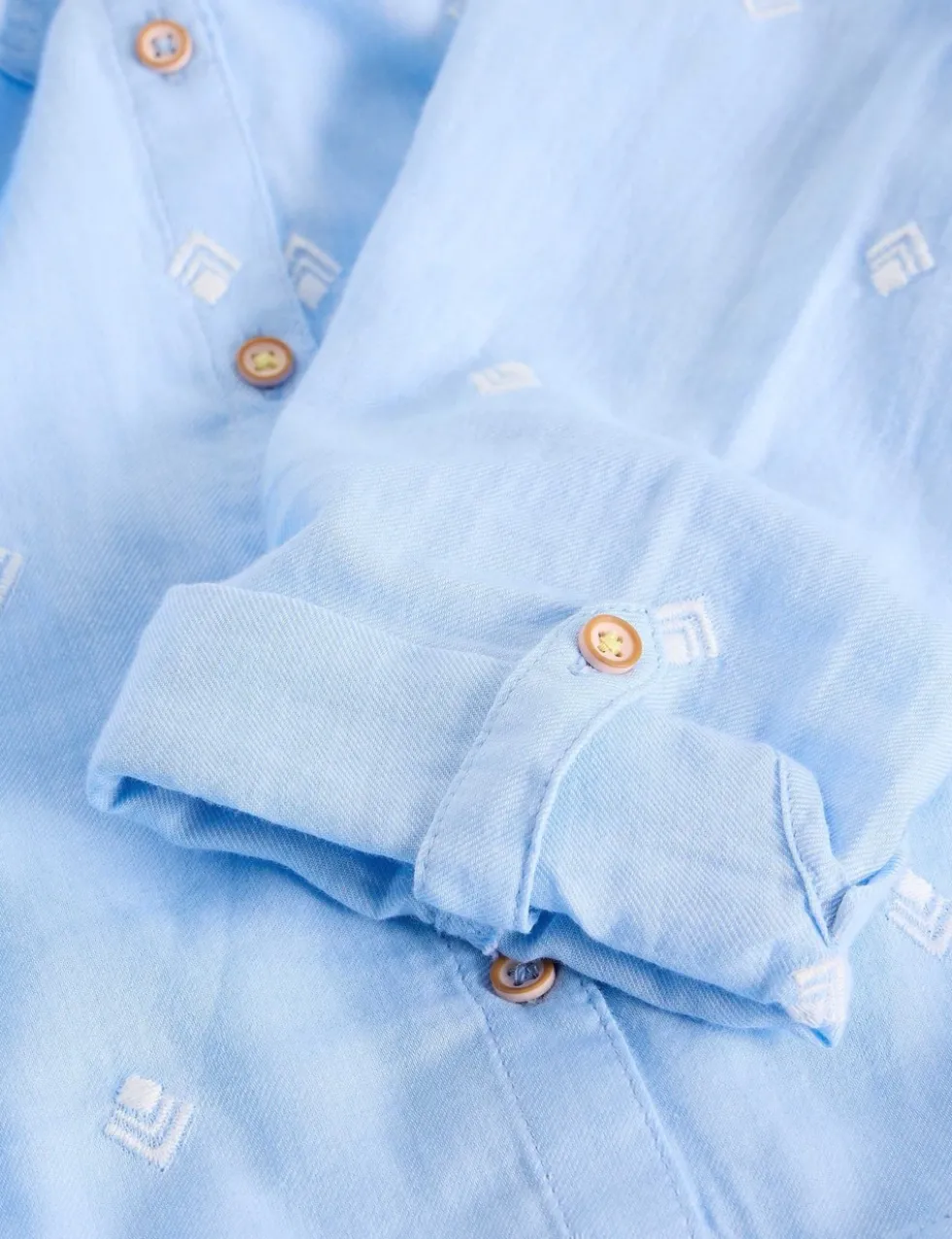 Pure Cotton Embroidered Collared Shirt